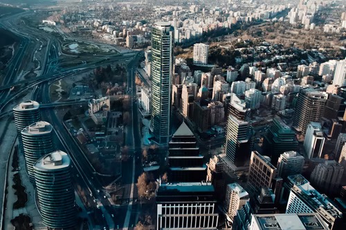 Skyview of a city in Chile