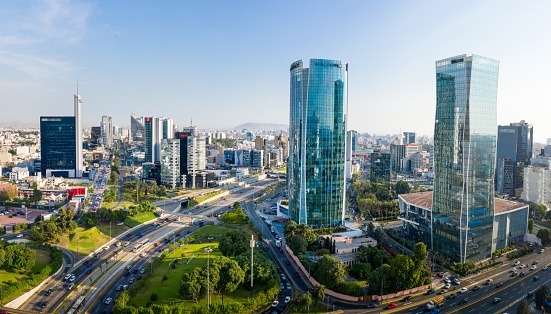 Skyview of a city in Peru