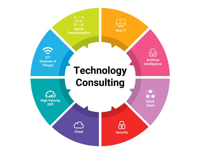 Technology consulting circular graphic