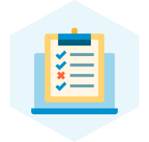 Custom software development - man with speech bubble showing the coding icon