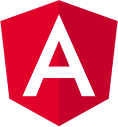 Hire Angular developers Hire Angular developers, a small white square showing the Angular logo