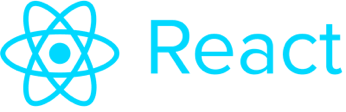 Hire React developers, a small white square showing the React logo