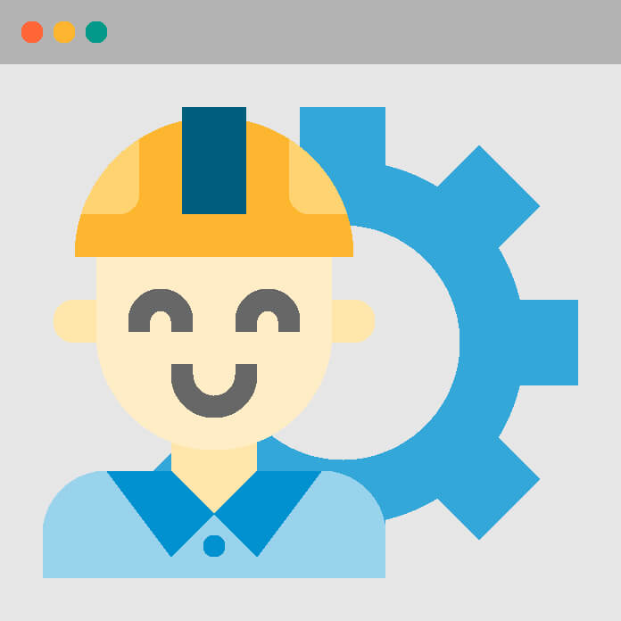 Icon of software engineer representing Blue Coding's vision and values