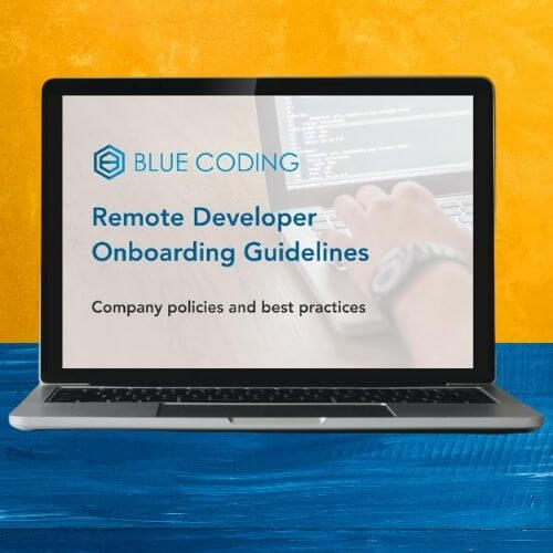 Blue Coding's remote developer onboarding guide and free template